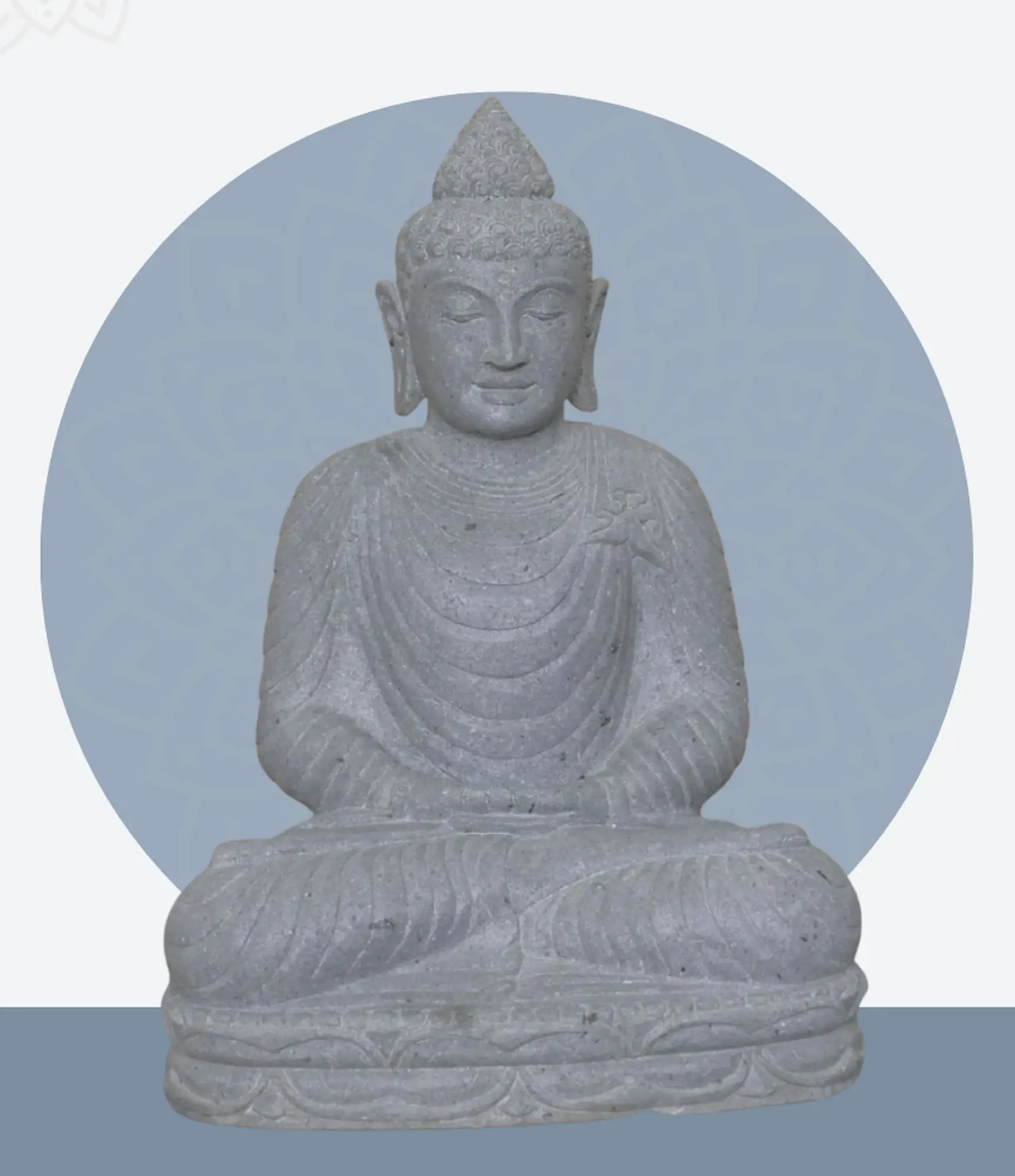  Product image 1 of the product “Seated Buddha made of Riverstone in Dhyana position - gesture of meditation, 63cm height, natural ”